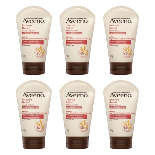 Aveeno Intense Relief Hand Cream 24hr Hydration 100g x 3 Bundle of 6