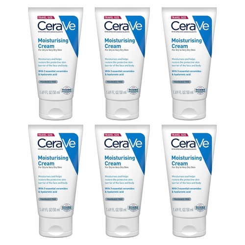 CeraVe Moisturising Cream 50mL Pack of 6
