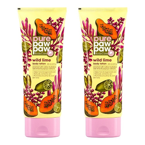 Pure Paw Paw Body Care Wild Lime Lotion 200mL Pack of 2