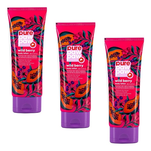 Pure Paw Paw Body Care Wild Berry Lotion 200mL Pack of 3