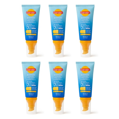 Carroten Everyday SPF50+ Suncare Face Lotion 50mL Pack of 6