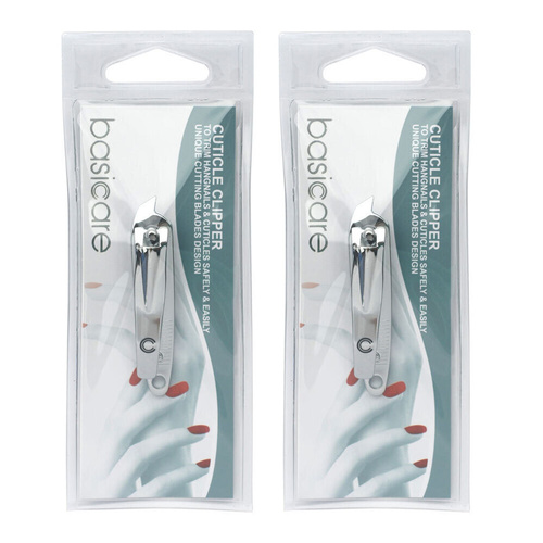 Basicare Stainless Steel Cuticle Clippers Precision Nail Grooming Pack of 2