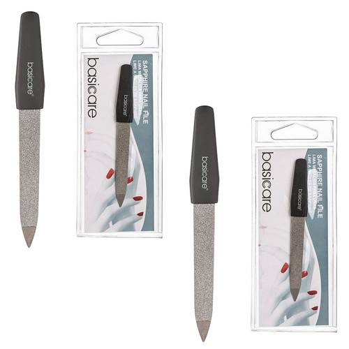 Basicare Sapphire Double Sided Nail File 2 Pack Professional Nail Care