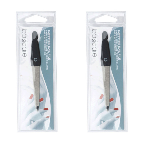 Basicare Sapphire Nail File 11.5cm Double Sided Professional Nail File x2