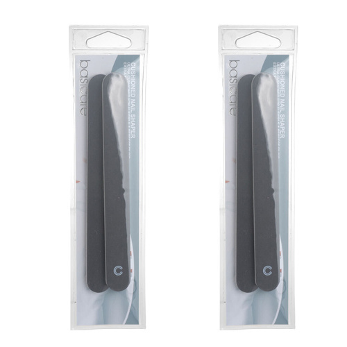 Basicare Cushioned Nail Shaper Dual Sided Medium and Fine Pack of 2