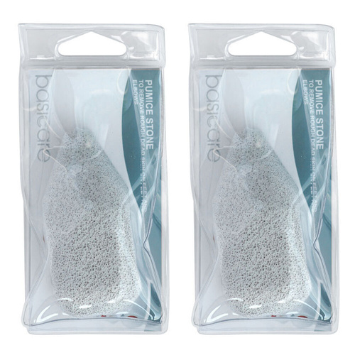 Basicare Natural Pumice Stone 9.7cm 2 Pack Foot Callus Remover