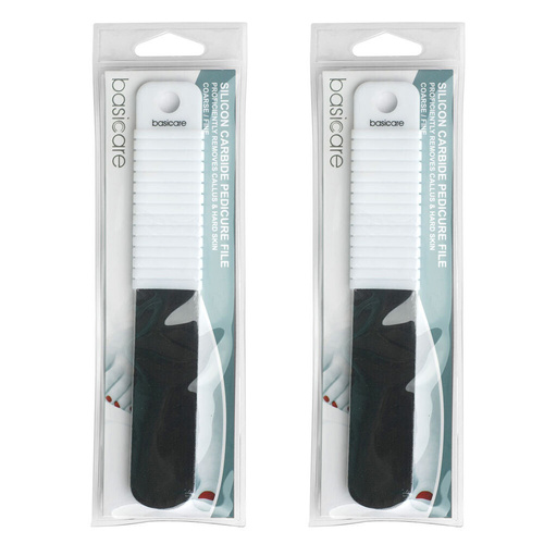Basicare Silicone Carbide Pedicure File Pack of 2 for Callus Skin Removal