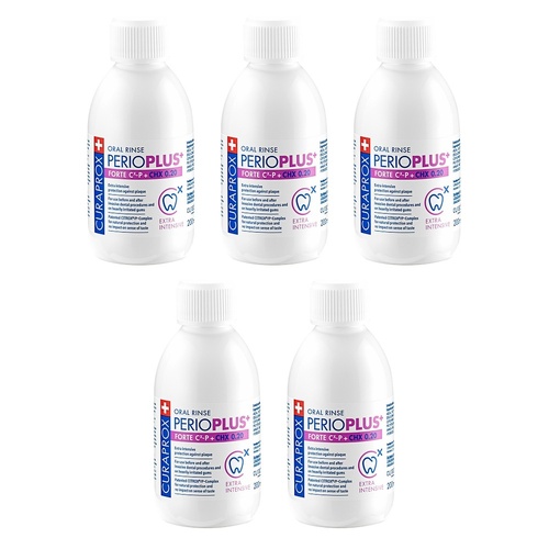 Curaprox Perio Plus Forte Mouthwash Chlorhex 0.2% 200ml Pack of 5