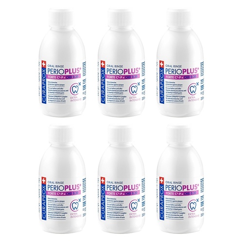 Curaprox Perio Plus Forte Mouthwash Chlorhex 0.2% 200ml Pack of 6