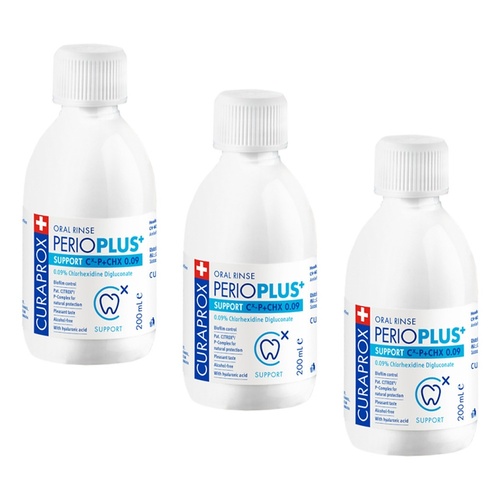 Curaprox Perio Plus Support M-Wash Chlorhex .09% 200mL Pack of 3