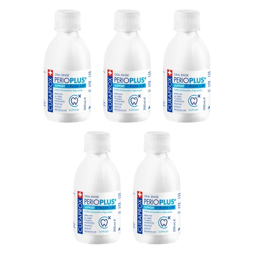 Curaprox Perio Plus Support M-Wash Chlorhex .09% 200mL Pack of 5