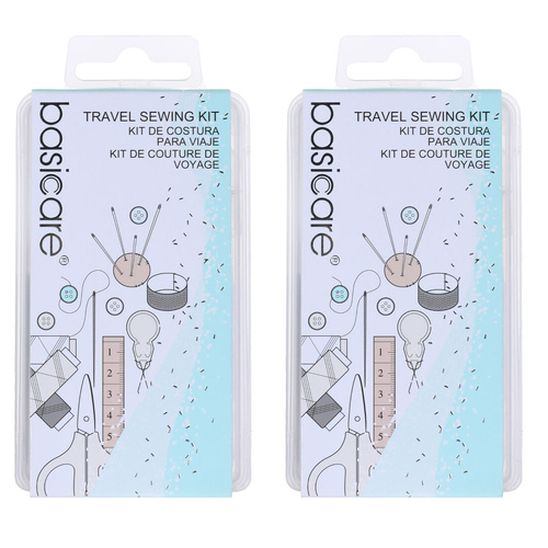 Basicare Travel Emergency Sewing Kit 2 Pack Compact Portable Repair Kit