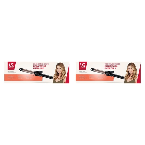 VS Sassoon Ceramic Hair Curler 25mm Barrel Pack of 2