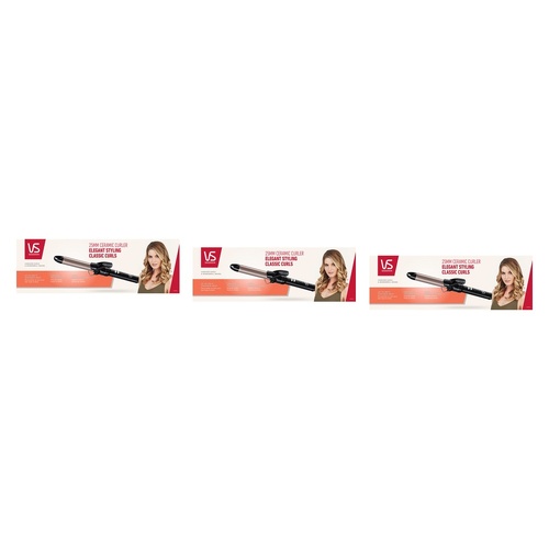 VS Sassoon Ceramic Hair Curler 25mm Barrel Pack of 3