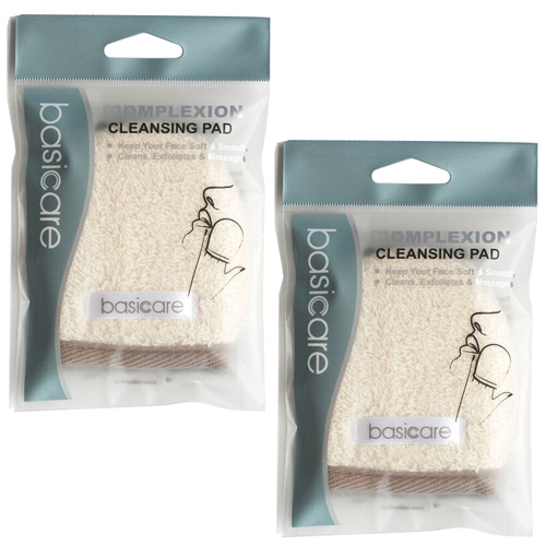 Basicare Complexion Cleansing Pad 7.5cm by 8.8cm 2 Pack Gentle Exfoliating