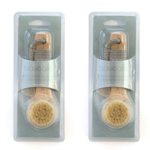 Basicare Complexion Massage and Cleansing Brush 13cm Pack of 2 for Glowing Skin