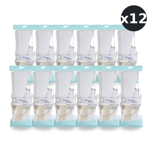 Basicare Back Strap Loofah Towelling Exfoliating Shower Body Scrub Pack of 12