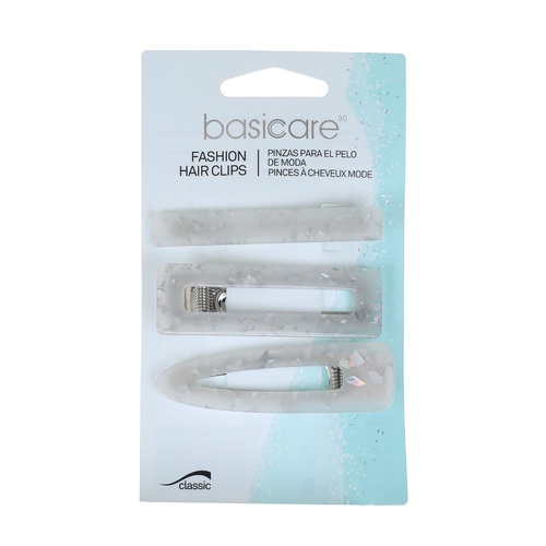 Basicare Fashion Hair Clips White 3 Piece Set