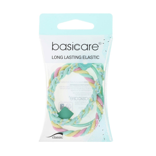 Basicare Elastic Hair Bands Long Lasting Light Mint 3 Pack