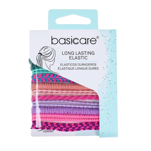 Basicare Long Lasting Elastic Hair Bands Pink Purple