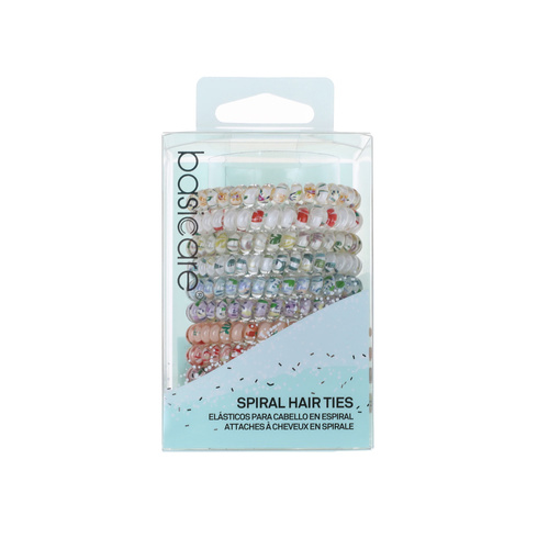 Basicare Floral Spiral Hair Elastic Gentle Hold 10 Pack