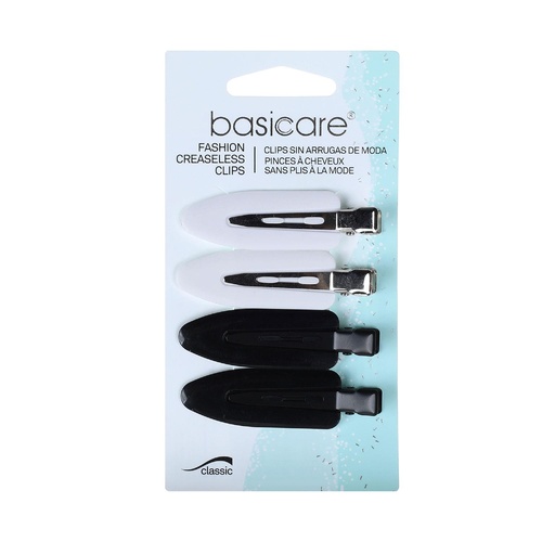 Basicare Fashion Creaseless Clips Black and White Four Pack