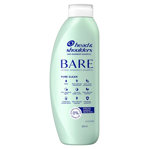 Head & Shoulders BARE Pure Clean Anti-Dandruff Shampoo 400mL