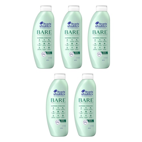 Head & Shoulders BARE Soothing Hydration Anti-Dandruff Shampoo 400mL Pack of 5