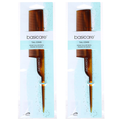 Basicare Tail Comb 2 Pack Professional Hair Sectioning Teasing Comb