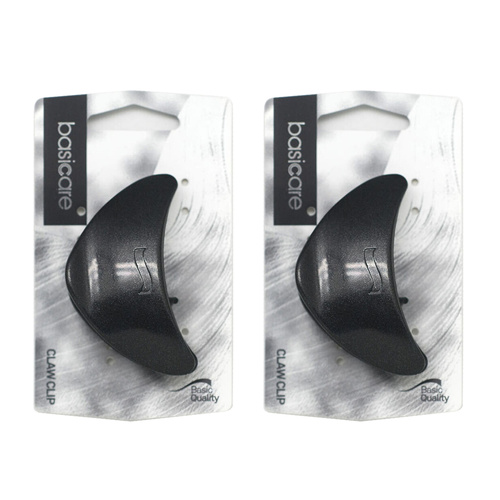 Basicare Iconoclass Claw Clip 7cm Black Strong Hold Hair Clip Pack of 2