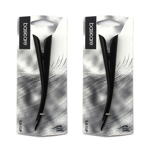 Basicare Ibis Metal Hair Clip 13cm Black Pack of 2 Strong Durable Hold