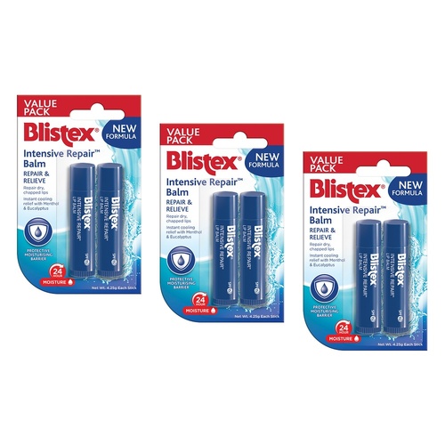 Blistex Intensive Repair Lip Balm Value Pack 4.25g x 12 Bundle of 3