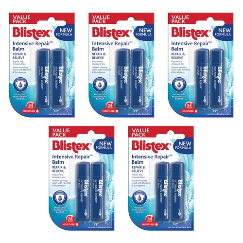 Blistex Intensive Repair Lip Balm Value Pack 4.25g x 12 Bundle of 5