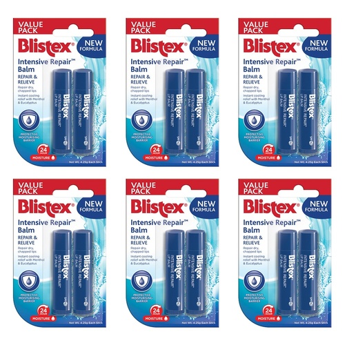 Blistex Intensive Repair Lip Balm Value Pack 4.25g x 12 Bundle of 6