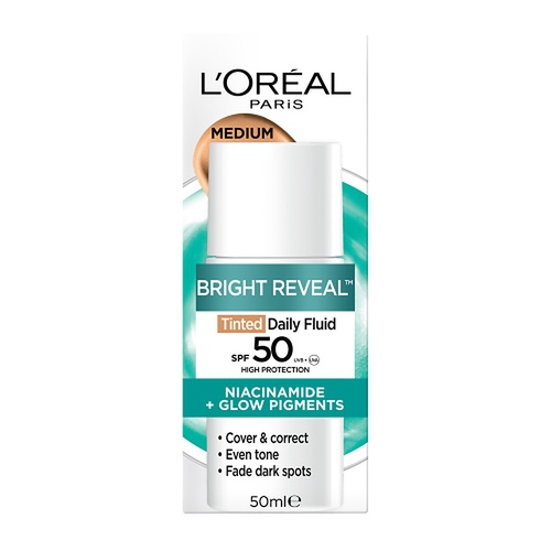 L'Oréal Paris Bright Reveal Tinted Daily Fluid SPF 50 Medium 50mL