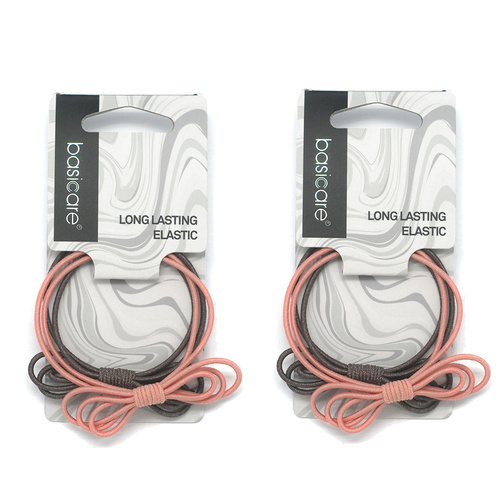 Basicare Long Elastic Hair Ties Pack of 2 Durable Strong Hair Bands
