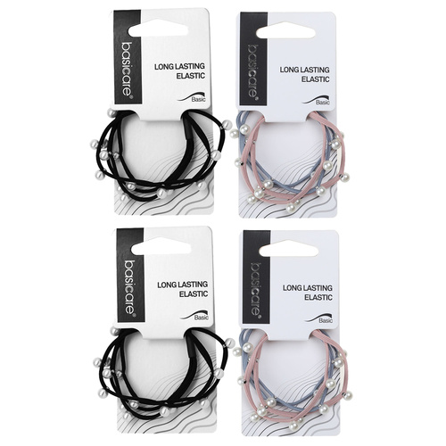 Basicare Long Lasting Elastic Hair Bands with Beads Pack of 2 Durable