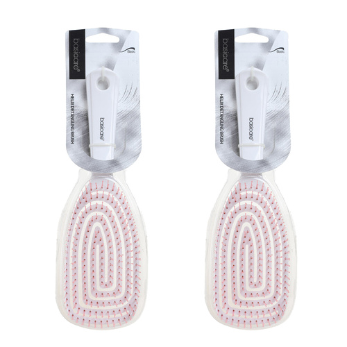 Basicare Helix Detangling Hairbrush 2 Pack Tangle Free Wet Dry Styling