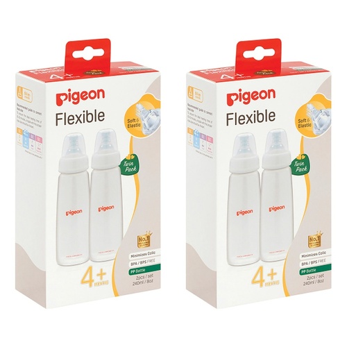 Pigeon Slim Neck PP Bottle 240mL 2 Pack Bundle of 2