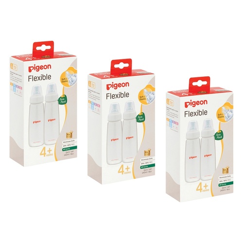 Pigeon Slim Neck PP Bottle 240mL 2 Pack Bundle of 3