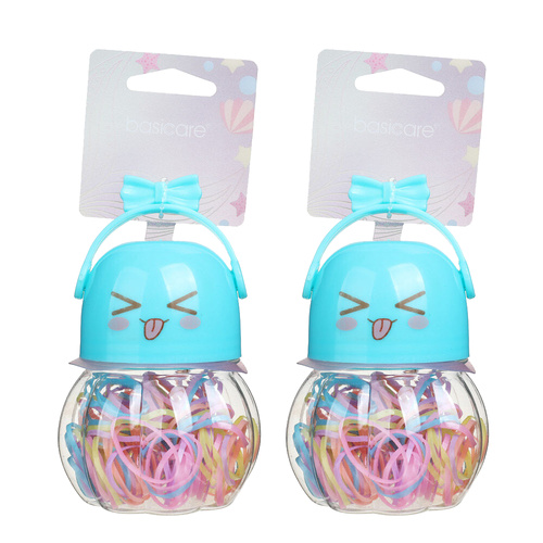 Basicare Elastic Hair Bands Pastel 130 Pack Medium Size Strong Hold Styling x 2