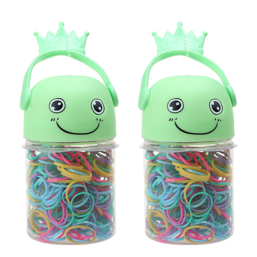 Basicare Kids Elastic Hair Bands 260 Pack Assorted Colours Gift Tub x2