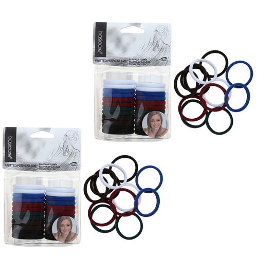 Basicare Super Stretchy Knitted Ponytailers Pastel 48 Pack Strong Soft Hair Ties