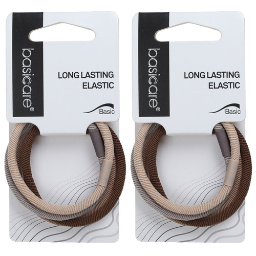 Basicare Long Lasting Elastic Hair Bands 3 Pack Durable Snag Free Hold x 2