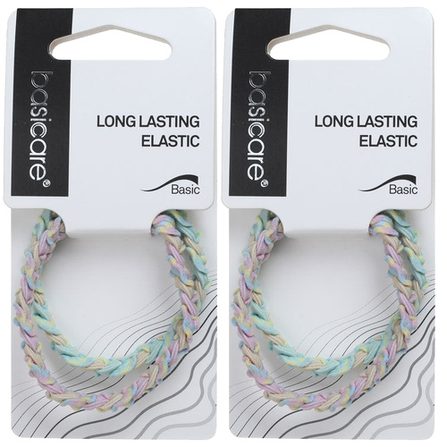 Basicare Long Lasting Plaited Hair Bands 2 Pack Durable Snag Free