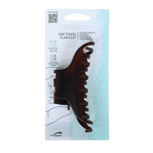 Basicare One Touch Claw Clip Large Matt Brown