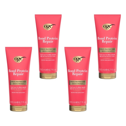 OGX Bond Protein Repair 1-Minute Treatment Mask 200mL Pack of 4