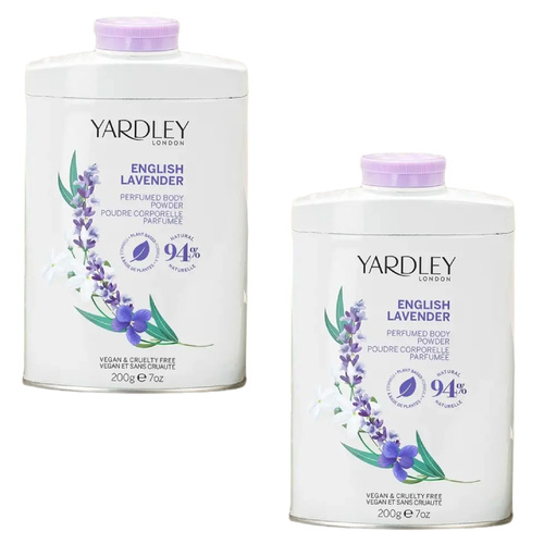 Yardley London English Lavender Talc Free Body Powder 2 x 200g