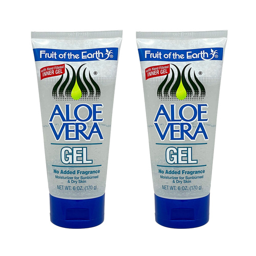 Fruit Of The Earth Aloe Vera Gel Moisturising 170g x2 Soothing for Sunburn