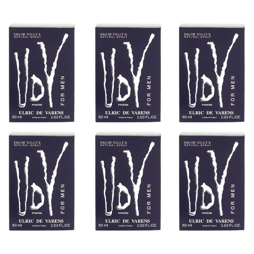 Ulric De Varens UDV EDT Spray for Men 60ml 6 Pack Masculine Fragrance Set